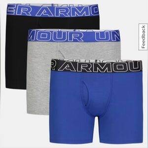 Under Armour Performance Boxer Briefs Black/Grey/Blue Youth XL